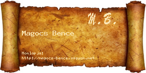 Magocs Bence névjegykártya